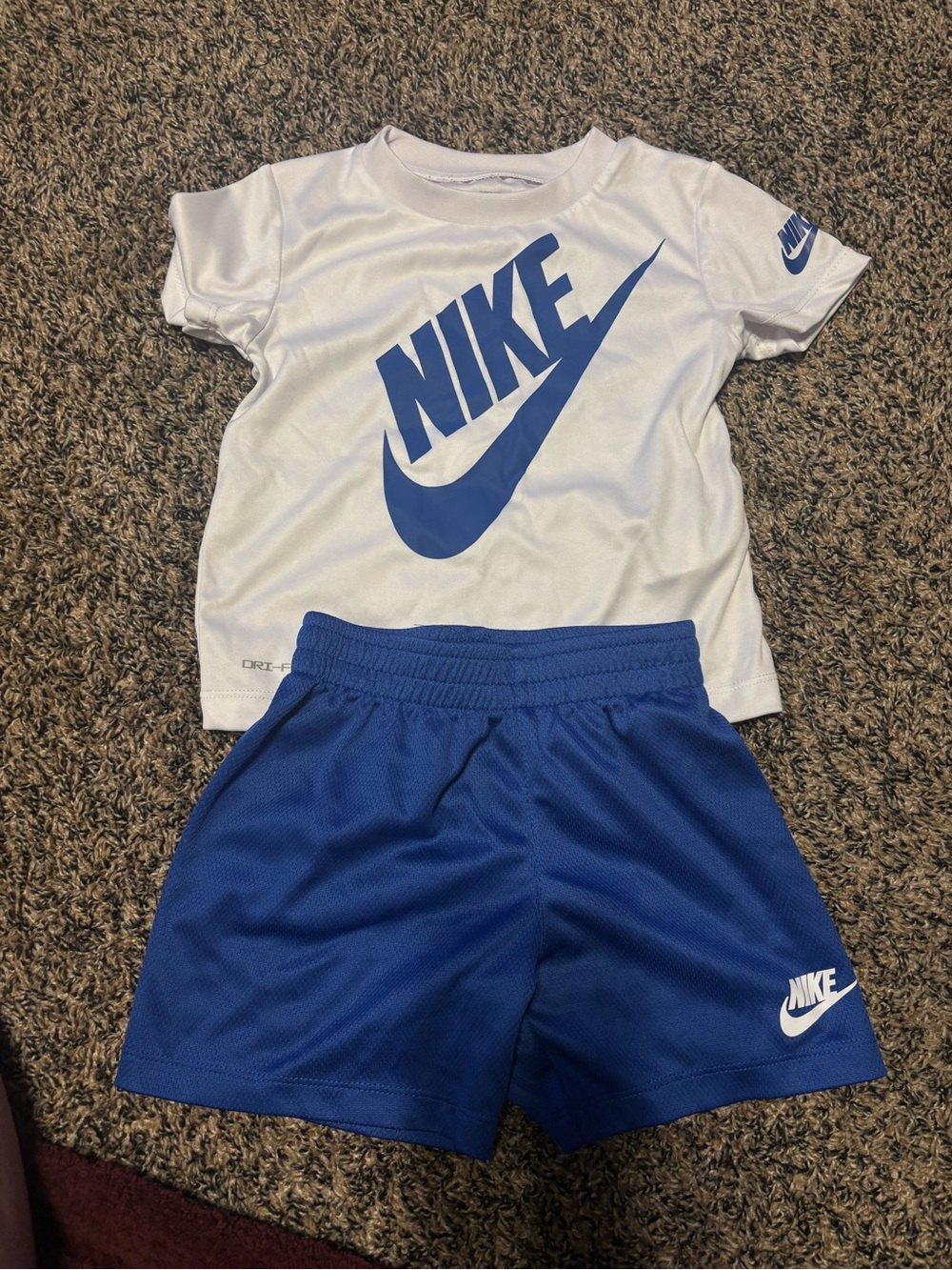 Nike Tee with Blue Mesh Shorts two piece set